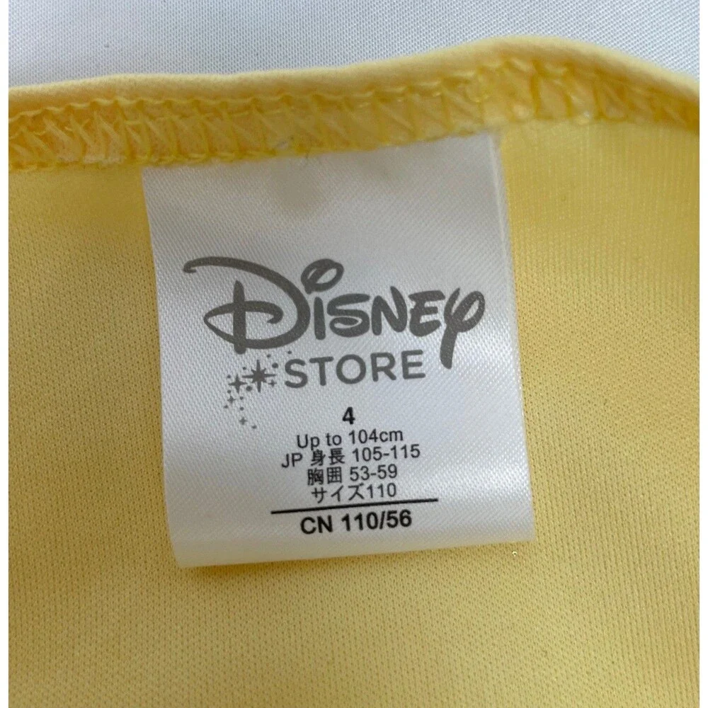 Disney Store Girl 4 Belle Beauty Beast Dress Yellow Costume Princess Roses‎